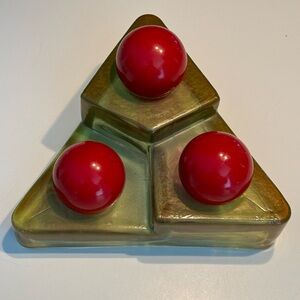 Vintage Mcm Antique BAKELITE CATALIN ORB SPHERE BALL SET Bonus Art Glass Display